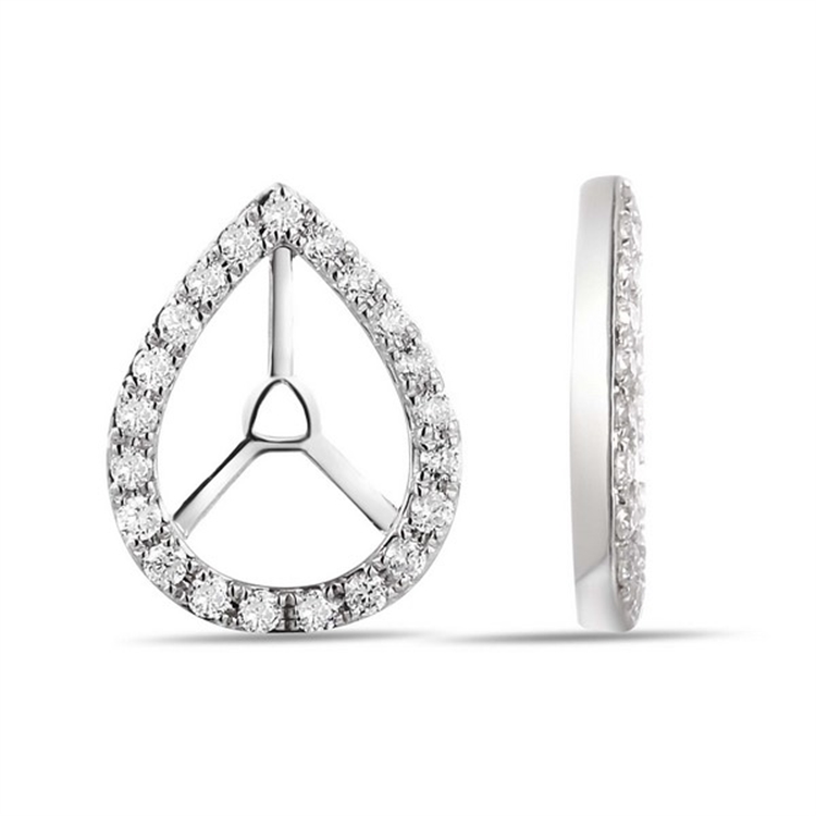 Diamond Hoop Earring Jackets 1/3 ct tw Round 14K White Gold | Jared